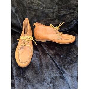 VINTAGE 80's SPERRY TOPSIDER LEATHER ANKLE BOOT BOAT SHOE MOCCASINS 7.5